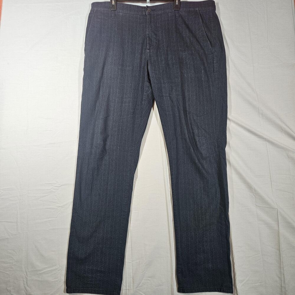 AG Adriano Goldschmied Marshall Dress Pants Mens 40x34 Gray Stripe Slim Straight